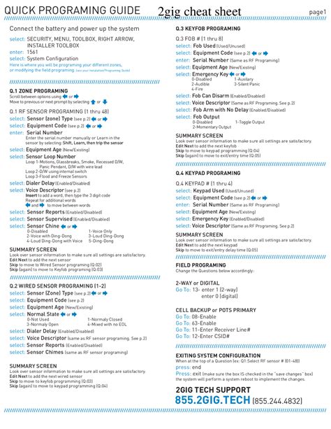 Image result for 2Gig Edge Programming Cheat Sheet