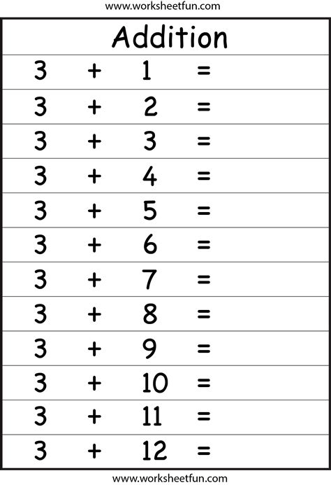 Afbeeldingsresultaten voor Free Addition Facts Worksheets