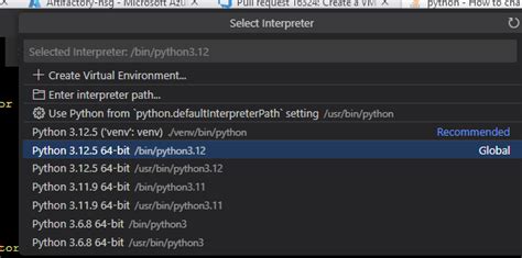 Image result for Activate Virtualenv Visual Studio Code