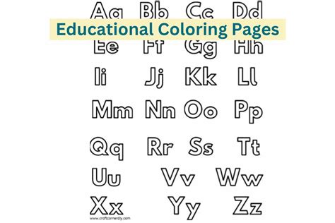 Free Alphabet and Number Educational Coloring Pages | Craft Corner DIY