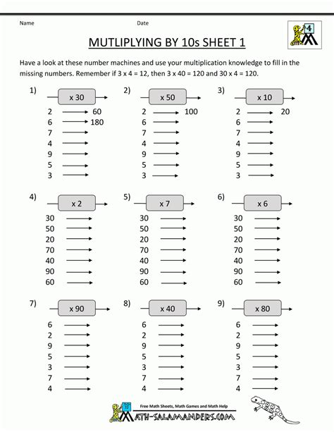 Résultat d’images pour Printable Math Facts Worksheets 4th Grade