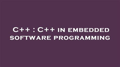 Embedded C++ Programming に対する画像結果
