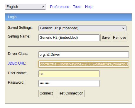 Toradh íomhá ar H2 Database Setup