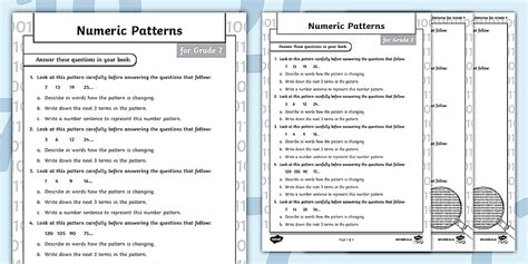 Image result for Numeric Patterns Grade 8