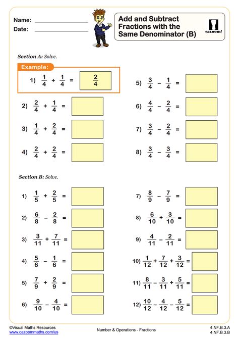 4th Grade Math Fractions Worksheets に対する画像結果