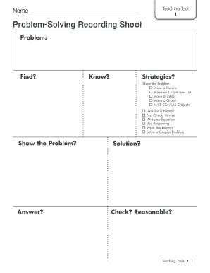 Problem Solving Sheet に対する画像結果