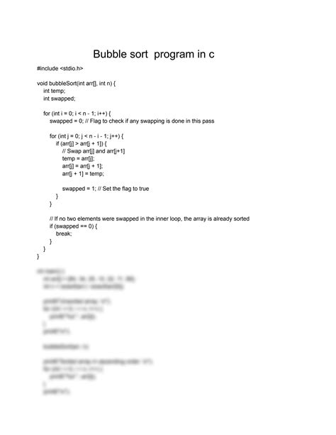 Bubble Sort Program Flowchart in C に対する画像結果