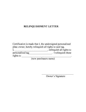 Image result for Relinquishment Letter Sample