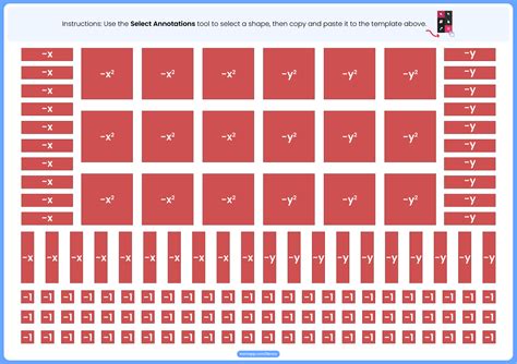 Visual Representation of Algebra Tiles に対する画像結果