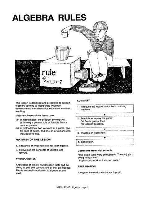 A1 Algebra Rules | PDF