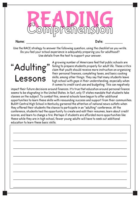 Reading Comprehension Worksheets Grade 9 に対する画像結果