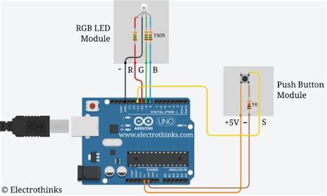Afbeeldingsresultaten voor Arduino RGB LED Button Circuit Diagram