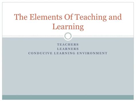 Image result for Elements of Teaching Learning Process