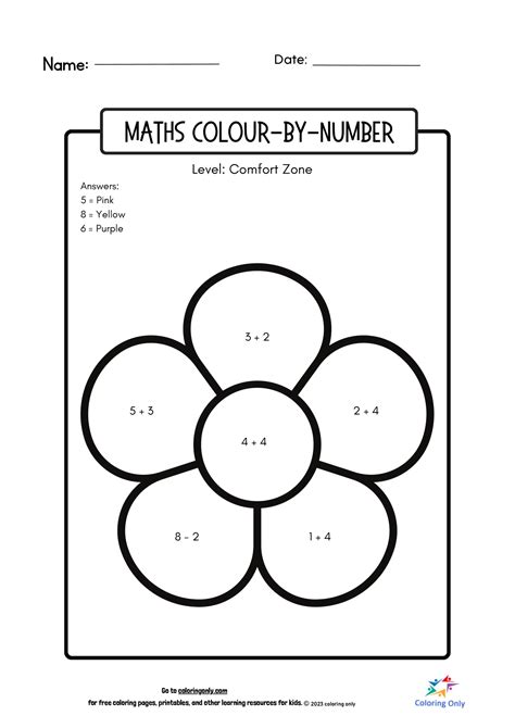Math Worksheets Color by Number Coloring Pages に対する画像結果