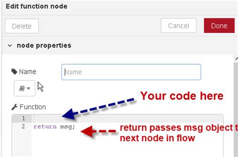 Node Red Function to Control LED に対する画像結果