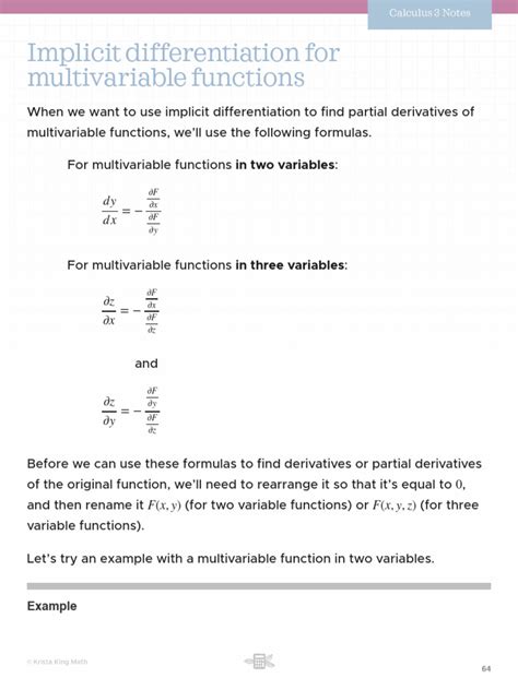 Toradh íomhá ar Multivariable Differentiation Formula