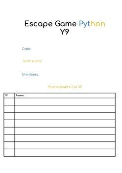 Image result for Python Printable Games Answers