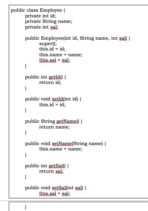 Java Employee Class માટે ઇમેજ પરિણામ
