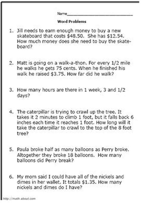 Image result for Free Math Problem Solving Worksheets