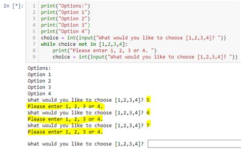 Python Input Options に対する画像結果