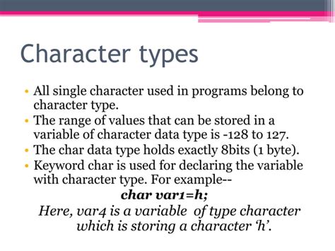 Data Types in C Programming PPT に対する画像結果