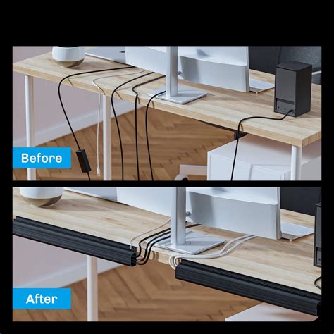 Cable Management Under Desk 31.5'' J Channel Cable Raceway, Self ...