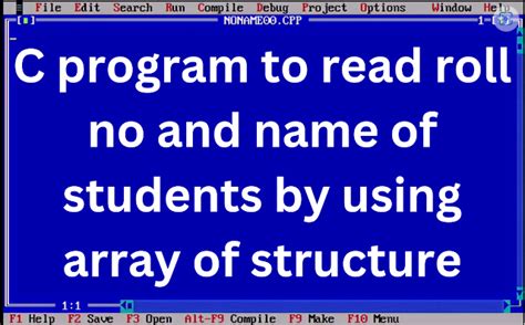 Toradh íomhá ar Structure of C Program with Black Background