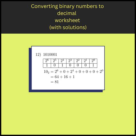 Afbeeldingsresultaten voor Binary to Decimal Number Worksheet