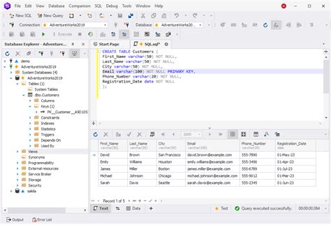 Creating a Database and Table Using SQL に対する画像結果