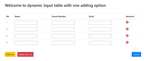 Table Input Forms に対する画像結果