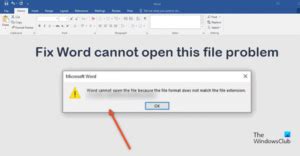 Image result for Cannot Open the File Format