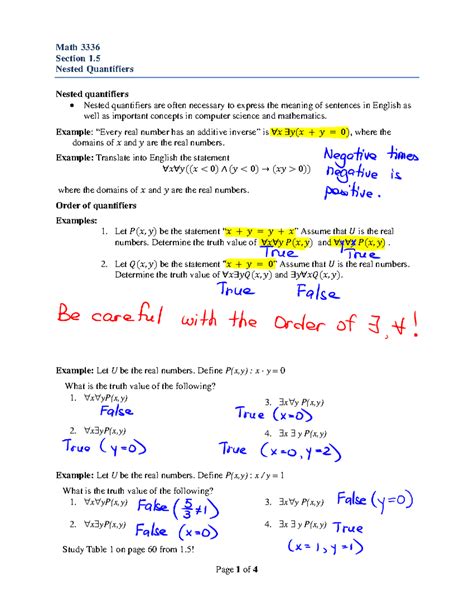 Toradh íomhá ar Nested Quantifiers in Discrete Mathematics
