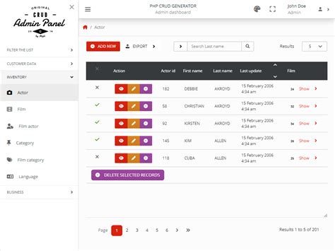 Image result for PHP MySQL Admin Panel