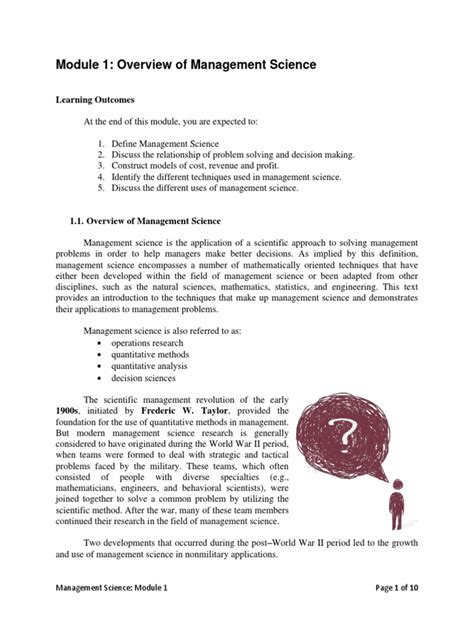 Image result for Management Science Module