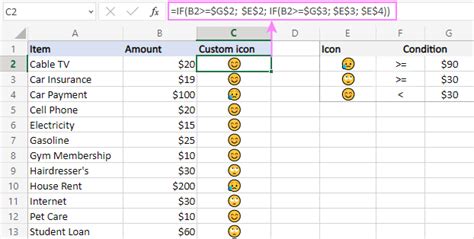 Toradh íomhá ar Conditional Formatting Icon Sets Based On Another Cell