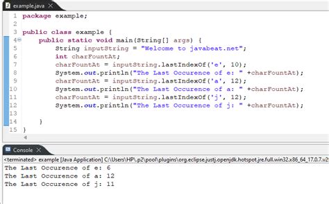 Image result for lastIndexOf Method in Java
