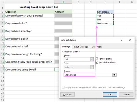 Image result for Excel Drop Down Menu Editing