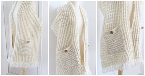Easy Crochet Pocket Shawl Pattern - Crochet Kingdom
