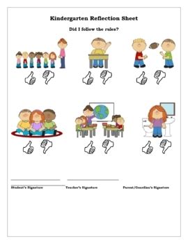 Image result for Behavior Reflection Sheet for Kindergarten