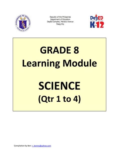 Image result for Science Grade 8 Learning Module