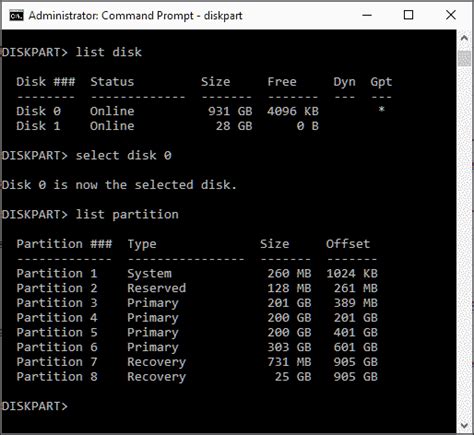 Image result for DiskPart Commands Windows 1.0