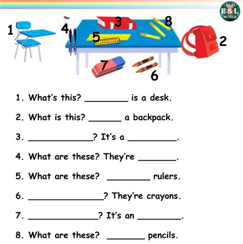 Image result for Identification of Classroom Objects Worksheet