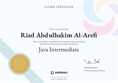 Java Course Certificate PDF に対する画像結果
