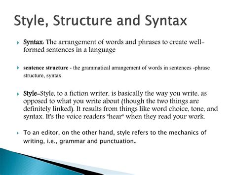 Image result for Syntax Structure and Style