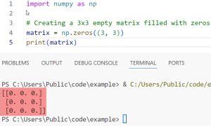Image result for Empty Matrix Python