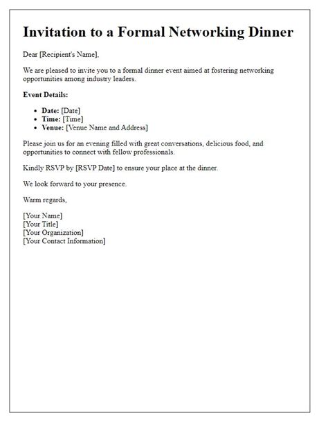 Afbeeldingsresultaten voor Formal Dinner Invitation Letter