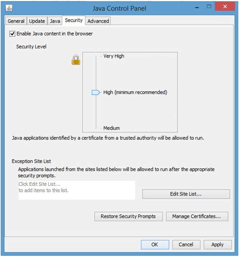 Image result for Java 8 Control Panel Settings