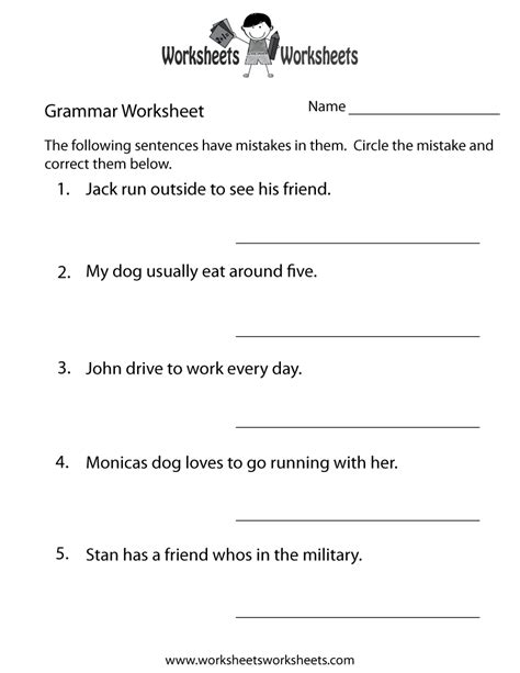 Grammar Practice Worksheets に対する画像結果