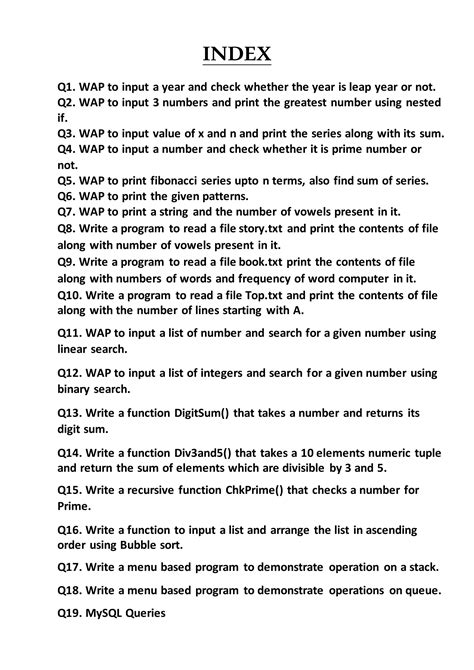 Afbeeldingsresultaten voor Class 12 CS Practical File Python