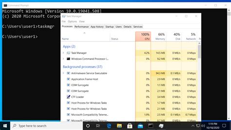 Toradh íomhá ar Task Manager Command